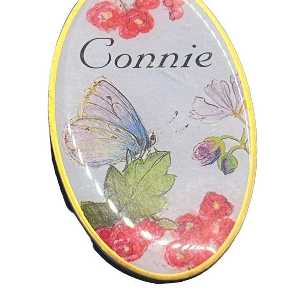 Connie Personalized Keychain With Butterfly & Flowers Design Name Tag 3.5" - Picture 2 of 4